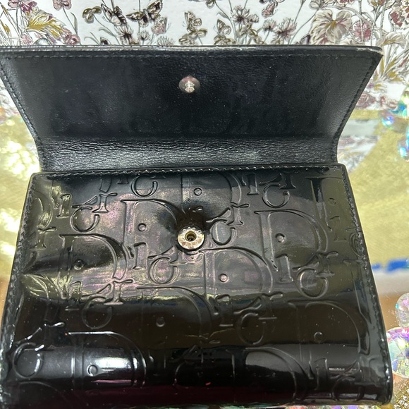 Dior Black Embossed Women's Wallet with/Bag Approx. 5 x 4 (wallet). - Picture 6 of 15